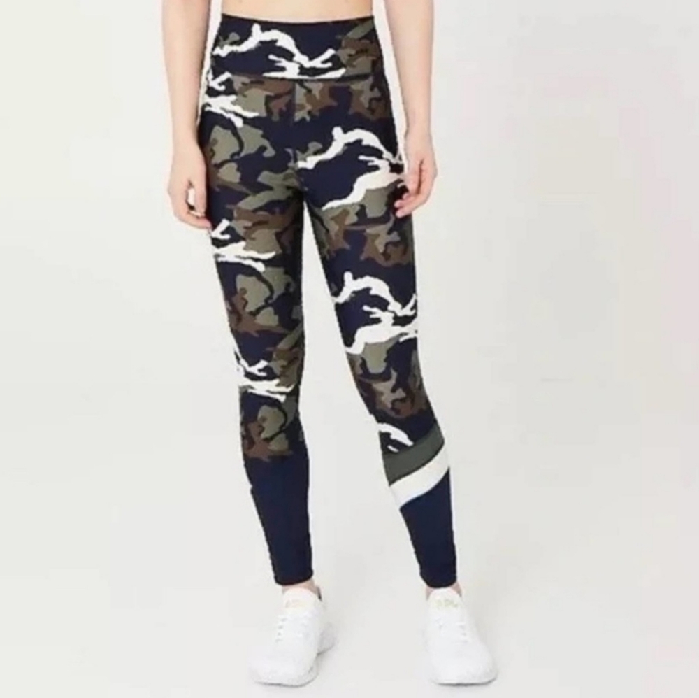 The Upside x Soul Soulcycle Camo Leggings Size 6 Blue Green Activewear Yoga Gym